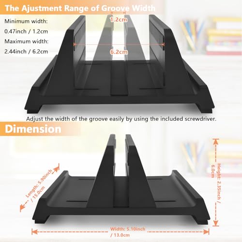 Soporte vertical para laptop con organizador ABS ajustable miniatura 4