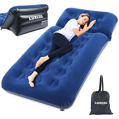 LUXCOL Twin Air Mattress, Adjustable Backrest, Comfortable & Portable, Anti-Leak Inflatable Mattress with Storage Bag, Airbeds for Home, Camping, and Travel LUXCOL Twin Air Mattress, Adjustable Backrest, Comfortable & Portable, Anti-Leak Inflatable Mattress with Storage Bag, Airbeds for Home, Camping, and Travel