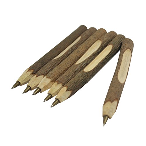 Sipliv Handmade Wooden Ballpoint Pen Creative Original Ecological Wood Pen Short Style (About 5 Inches, 13 Cm) - 12 Pcs #TOP4