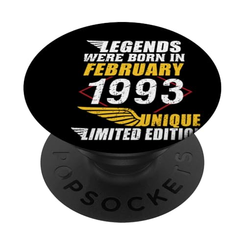 Cumpleaños Febrero 1993 Edición Limitada Regalo February PopSockets PopGrip Intercambiable