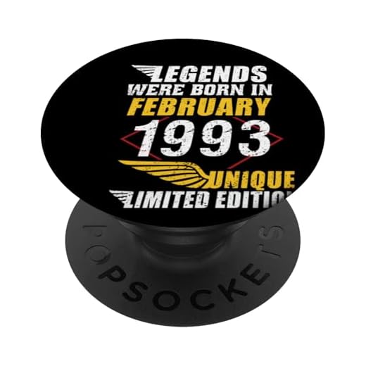 Cumpleaños Febrero 1993 Edición Limitada Regalo February PopSockets PopGrip Intercambiable