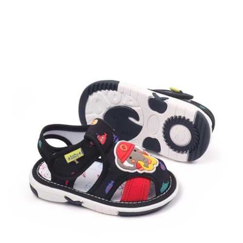 Baby Toddler Boys Squeaky Sandals Premium Rubber Sole Closed-Toe Non-Slip Infant Shoes Soft First Walkers Shoes4