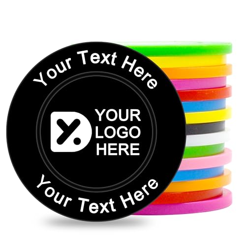 ZLYXIU 100 Custom Poker Chips, Personalized Full Color Logo Image Text on a Chip for Double Sided Print, Good for Beer Tokens in Bar,Golf Ball Mark,Drink Chips,Company Advertise