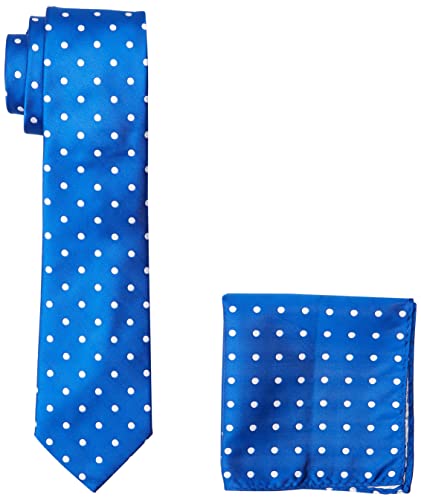 Stacy Adams Men's Satin Dot Tie Set, Royal, One Size