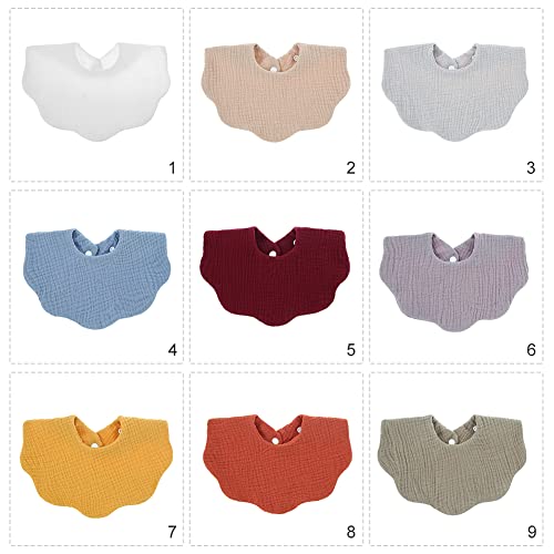 Newborn Muslin Bibs Baby Bibs for Drooling & Teething,100% Organic Cotton & Absorbent Hypoallergenic Pullover (Pink)2