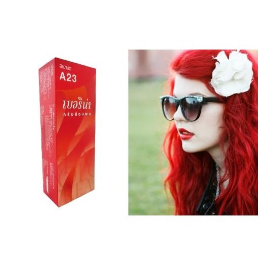 Berina (A23) Permanent Hair Color Dye Bright Red Color : 1 Box