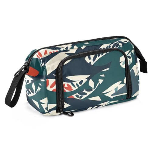 Astuccio creativo colorato a forma di squalo grande capacità con manico con cerniera per bambini e scuola Multicolore Taglia unica moderno