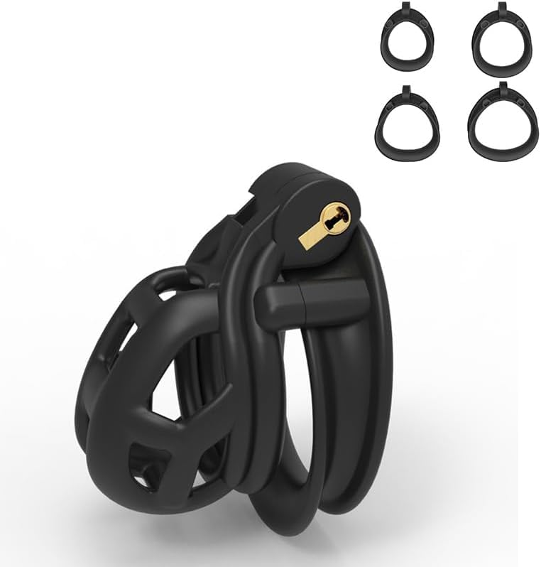 Cage de protection noire pour homme au design 3D, avec 4 anneaux - AA4
