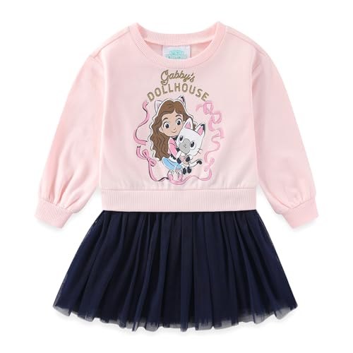 DREAMWORKS GABBY'S DOLLHOUSE Girls Long Sleeve Tulle Dress for Toddler and Big Kids