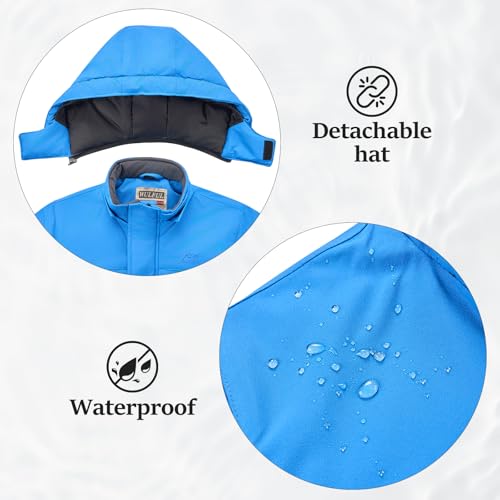 Wulful Kid'S Waterproof Ski Jacket Warm Fleece Hooded Boy'S And Girl'S Winter Snow Coat Outwear,Windproof Raincoat thumb #3