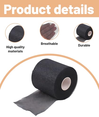 Image of Badminton Grip Tape, Cushion Wrap For Badminton Grip, Badminton Grip Roll Pre-Wrap Sports Tape 10 m x 70 mm Black
