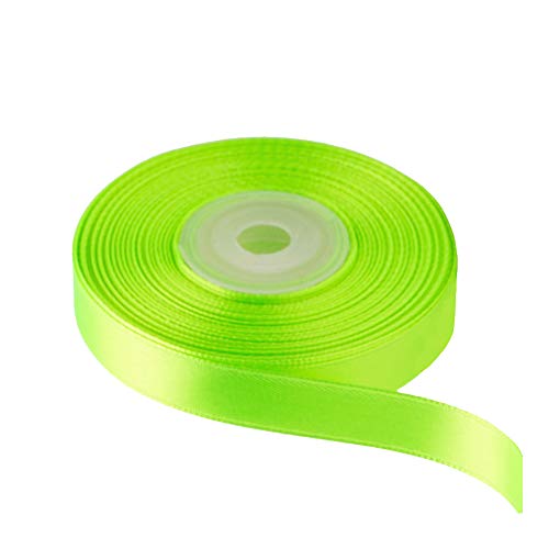 Image of Solid Color Double Faced Apple Green Satin Ribbon 1 /2 inch X 25 Yards, Ribbons Perfect for Crafts, Wedding Decor, Bow Making, Sewing, Gift Package Wrapping and More