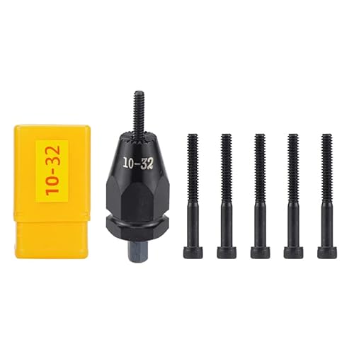 Pneumatic 10-32 Self-Locking Rivet Nut Gun Head with (Replacement Mandrel Each 5pcs for Pneumatic Rivnut Gun and Cordless Rivet Nut Tool (HIFESON & EROSHAK)
