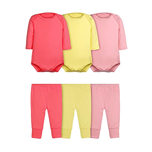 Body Bebê e Calça Mijão Kit 6 Peças Manga Longa Feminino (P)