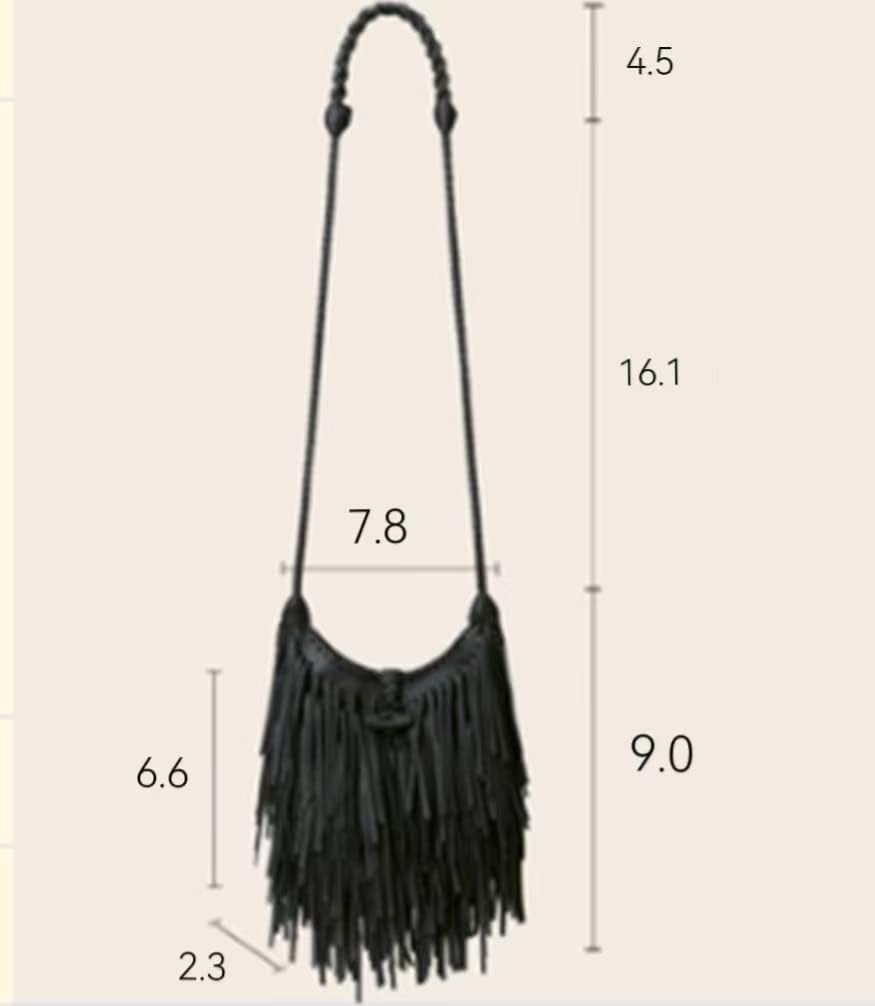 Women Fringe Tassel Crossbody Bag Hippie Boho Leather Shoulder Bag Vintage Western Cowgirl Purse Country Concert Outfits