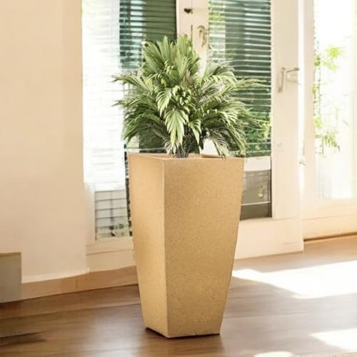 Amazon Brand - Umi Matrix (12X18) Inch Flower Pots Big Size Gamla Planter - Lightweight, Durable Outdoor & Indoor Planters, Perfect for Balcony & Terrace Gardens (Brown)