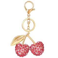 Gold Red Rhinestone Cherry