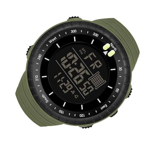 Naroote Reloj Deportivo, Velocidad de de Segundos: Cinturón de Ventas Electrónicas Relojes Digitales de Luz Nocturna para Viajar (Green)