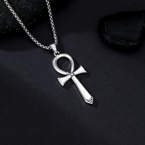 Croix Ankh en argent 925, le cadeau idéal avec chaîne ajustable - 4