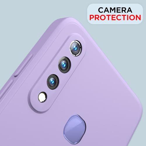 Image of Outlouders Back Cover for Vivo Z1 Pro | Camera Protection | Durable Soft Matte Silicone Bumper Case (Purple)