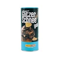 DECOCINO Glitzerschnee gold - essbarer glitzer Schnee, funkelndes Highlight, gold, Ideal für Kuche, Torten, Cupcakes, Muffins, Waffeln, Dessert, backfest