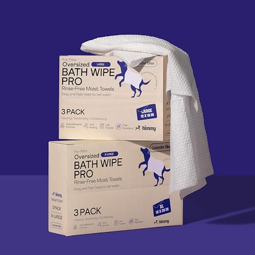 Himmy XL Pet Wipes for Dogs and Cats – 18” x 30” Bath Wipes for Cleaning, Deodorizing, Conditioning, Anti-Itch Grooming, Wet Dog Wipes for Paws, Butt, Ear, Eye, Face Whole Body Lavender Himmy XL Pet Wipes for Dogs and Cats – 18” x 30” Bath Wipes for Cleaning, Deodorizing, Conditioning, Anti-Itch Grooming, Wet Dog Wipes for Paws, Butt, Ear, Eye, Face Whole Body Lavender
