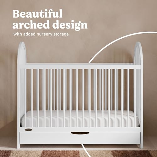 Image of Graco Olivia 3-in-1 Convertible Crib with Drawer - Converts from Baby Crib to Toddler Bed and Daybed, GREENGUARD Gold Certified, Baby Safety Alliance Verified, Easy Assembly (White)