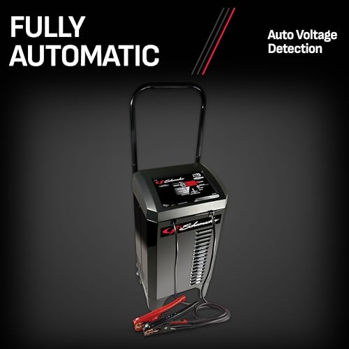 Schumacher Electric Wheeled Automatic 6A Car Battery Charger and 200A Engine Starter, 6-in-1 Solution, Maintainer, 40A Boost, for 6V/12V Power Sport, Automotive, and Marine Batteries, SC1309