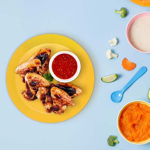 ActivoTex Herbruikbare kunststof borden (6 stuks), herbruikbaar servies van hard plastic, diepe picknickborden, magnetronbestendig, voor kinderen en volwassenen, kleurrijk servies (levendig) - Image 8