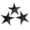 Bellaa 23547 western metal stars wall decoration black texas barn farmhouse ranch cottage lodge outdoor home decor 12 inch each set of 3  urban country home decor