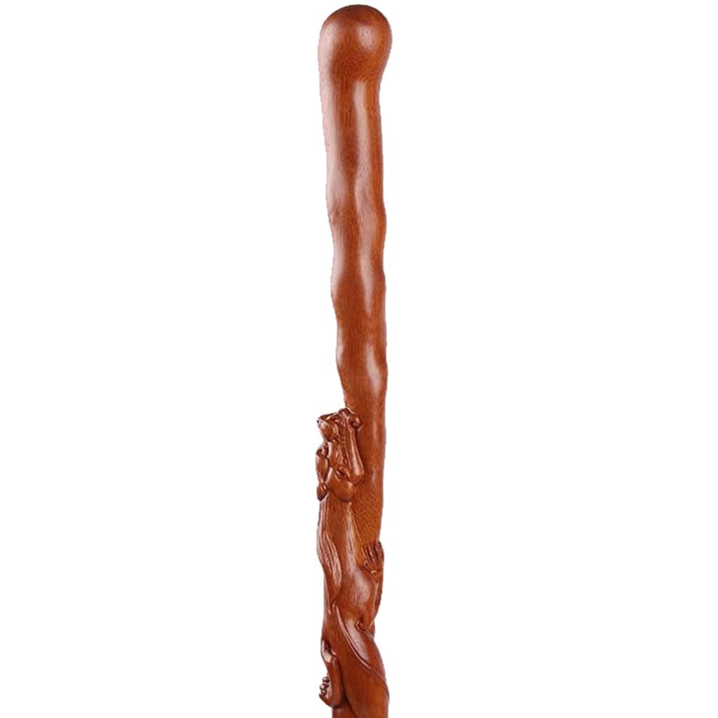 Bastone da passeggio in legno intagliato a mano, bastone for mobilità, impugnatura ergonomica antiscivolo, 87 cm, vari colori, 1 pezzo(C)