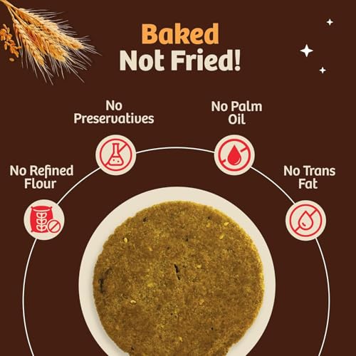 Image of Naario Chilli Garlic, Methi, Masala, Peri Peri Crackers Healthy Snack Combo Wheat Bhakhri 12 Calories /pc | | Wholesome Indian Snack with No Palm Oil and No Additives | Pack of 4 (100g each)