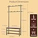 LYHHYLDM Wood Hall Tree with Shoe Bench, Modern Entryway Cabinet with Coat Rack, All in One Shoe Rack with 7 Hooks for Hallway, Bedroom, Mudroom Wood-B 39×12×67
