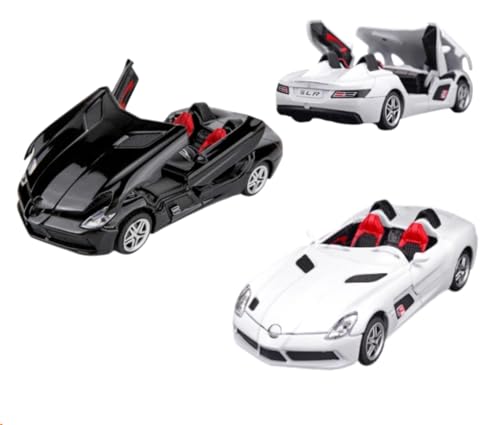 Image of Merceedes Benz SLR 1:32 Model Car with Box, Zinc Alloy Pull Back Toy car with Sound and Light for Kids Boy Girl Gift [Colors as Per Stock] (Merceedes Benz SLR 1:32)