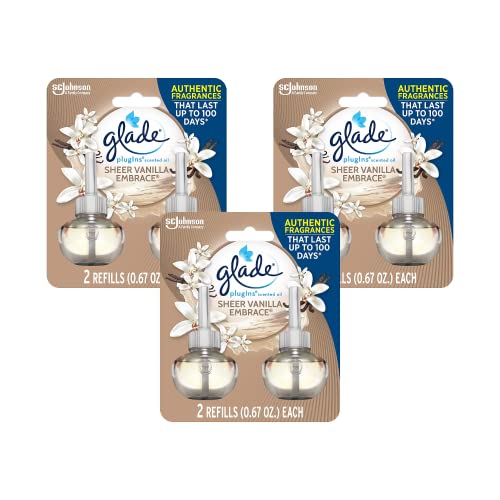Glade Plugins Refills Sheer Vanilla Embrace, 2 CT 1.34 Fl Oz (Pack of 3)