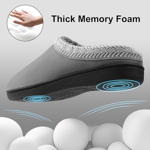 MIXIN Womens House Slippers Comfy Warm Fur Lined Memory Foam Bedroom Shoes with Anti-Slip Rubber Sole Indoor Outdoor3