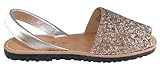 Sevillas Sandalias Menorquinas de Purpurina para Mujer – Abarcas Glitter en 3 Colores, Cómodas y Elegantes - Hechas en España (Dorado, Sistema tallas calzado EU, Adulto, Mujer, Números, mediano, 37)