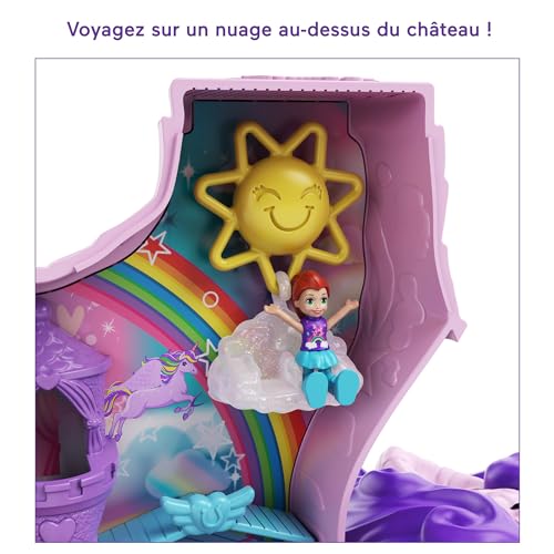 Polly Pocket Coffret 2 en 1 Salon De Coiffure Licorne Arc en Ciel avec Tête À Coiffer Comprend 2 Figurines Plus 25 Accessoires Et Éléments Mobiles Jouet pour Enfant de et Plus HMX18 - vue 5