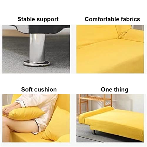 Jhkzudg 2 Seater Convertible Sofa Bed, 3 Inclining Positions Cotton Fabric Sofa Bed With Stainless Steel Legs, Upholstered Sofa Settee For Living Room Bedroom,Pink #TOP6