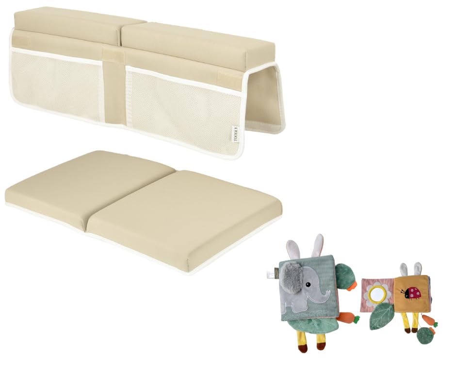 Bath Kneeler and Elbow Rest Pad Set Beige Baby Soft Book