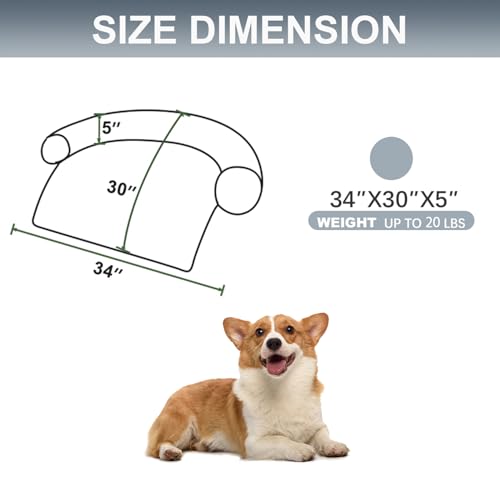 Image of Calming Dogs /Cats Bed Mats, Dog Pad Washable Removable Couch Cover, Plush Long Fur Mat for Pets, Waterproof Lining, Perfect for Small, Medium and Large Dogs and Cats (Gradient Gray, 34 inchx30 inch)