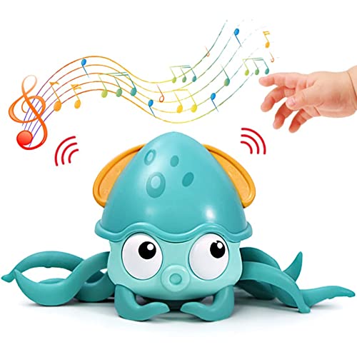 EKKONG Juguetes Niños 1 Año, Pulpo Juguete Musicales para Bebes con Luces LED Reconocimiento Automático Evitar Obstáculos Juguetes Electrónicos Recargables USB para Niños Cover