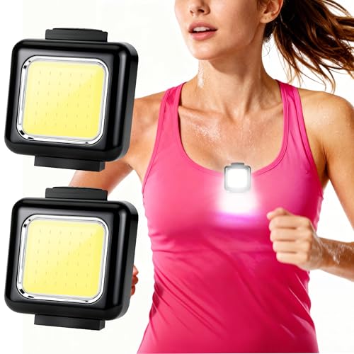 Running Lights for Runners, 2 Pack Clip on Flashlight Rechargeable