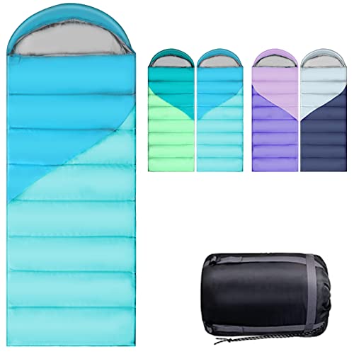 Camping Sleeping Bags For Adults Kids - All Season Warm & Cold Weather Backpacking Hiking Xl Size Roomy Camping Gear Equipment For Couples Outdoor Car Family Travelling - Lightweight & Waterproof #TOP19