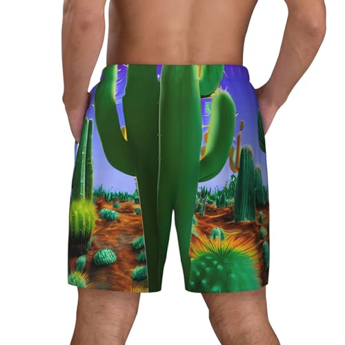 Short de bain pour homme imprimé cactus désert à séchage rapide - 7