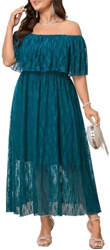 Plus Size Florida Beach Outfits: 21 Stunning & Breezy Looks 3 SCOMCHIC Womens Plus Size Formal Dresses Off Shoulder Lace White ...