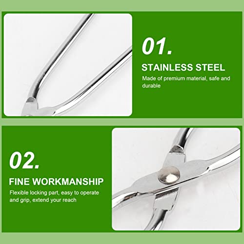 HEMOTON Müllzange Edelstahl Greifzange Langem Griff 60cm Grillzange Wurstzange Müllpicker Greifhilfe Pickup Werkzeug Outdoor Garten Grillen BBQ Zubehör