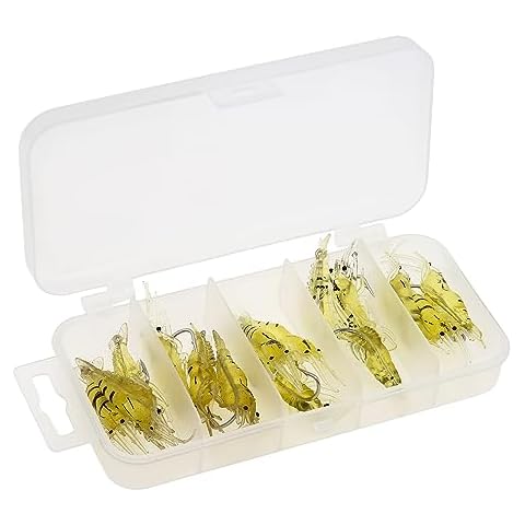 OriGlam 15pcs Soft Shrimp Fishing Lures Cover
