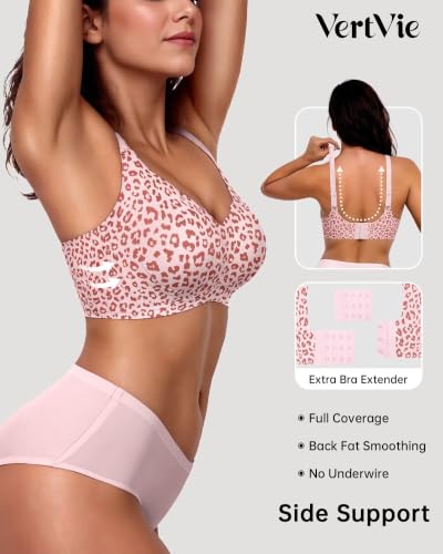 Image of Vertvie Seamless Jelly Bra No Underwire Supportive Bralette | Wireless, Full Coverage, Push Up, Scalloped V-Neck, Buttery Soft & Invisible under T-shirts for Everyday Oder Women's Comfort