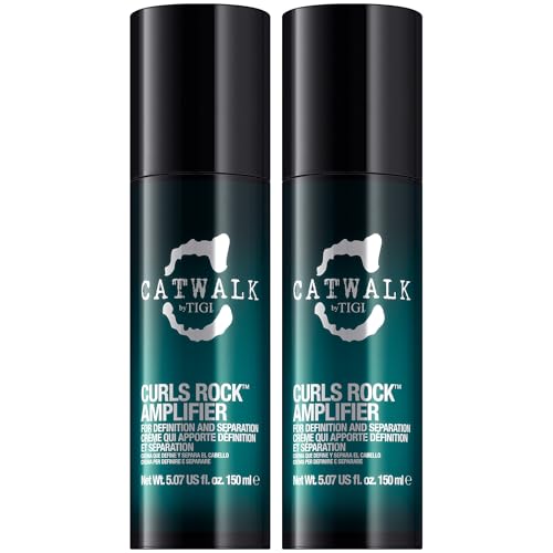 Catwalk Curls Rock Amplifier Shaping Cream by TIGI 2-Pack Curl Cream for Defining Wavy Curly Hair Flexible Hold Frizz Control + Anti-Humidity Scented 5.07 Oz Ea